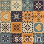 ENCAUSTIC POTTERY TILE MIX GFX 3011